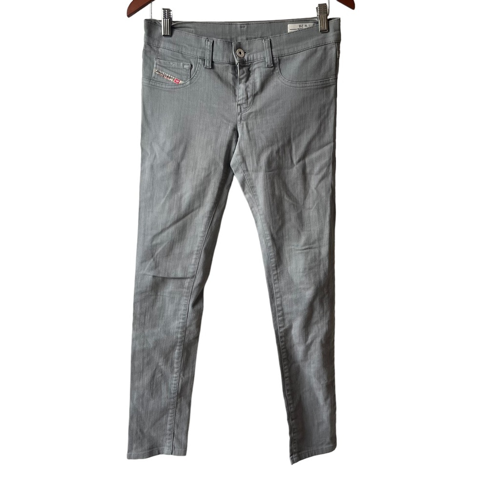 Diesel Livier Super Slim Legging Jeans in Gray, Size: 28